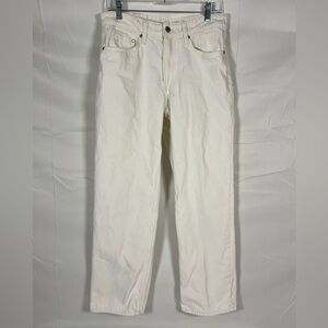 &Denim White Baggy Low Waist Jeans Size 6